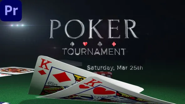 扑克游戏体育运动电影扑克牌片头PR模板 Poker Opener 2 Premiere Pro