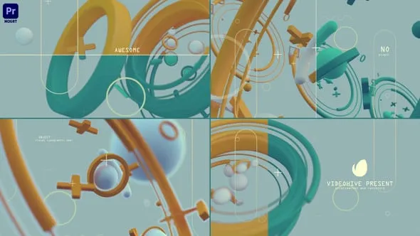 4K三维几何图形动态开场介绍PR模板 3d Geometric Intro