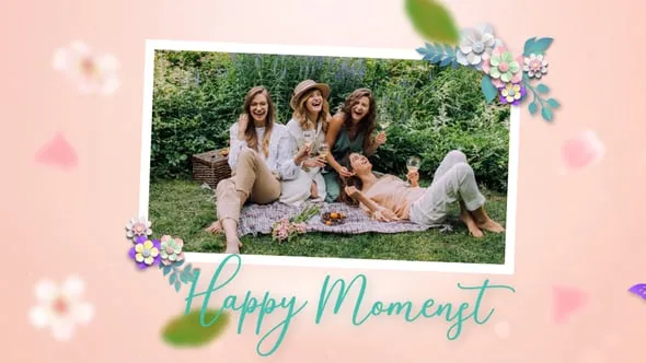 清新浪漫春季风格通用幻灯片时装季视频相册展示PR模板 Hello Spring Slideshow MOGRT