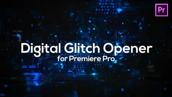 数字公司企业高科技故障开场白片头PR模板 Glitch Technology Opener for Premiere Pro
