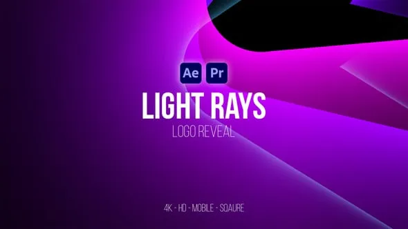 4K经典优雅渐变光效光线标志动画AE模版PR模板 Light Rays Logo Reveal