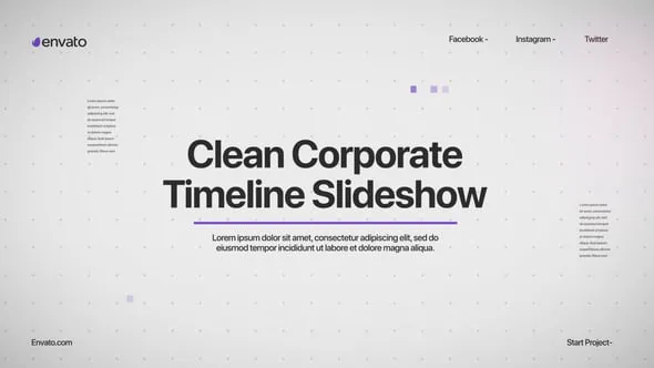 经典企业商务金融经济介绍现代宣传片AE与PR模板 Corporate Timeline Slideshow MOGRT