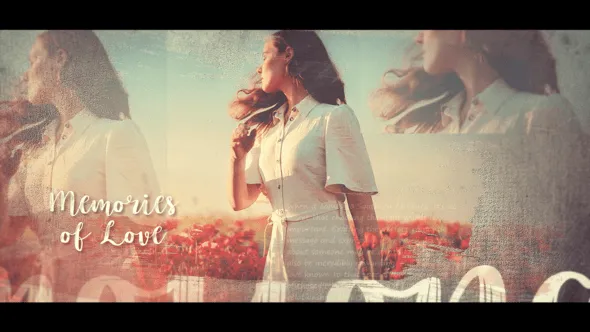 笔刷油画晕染风格温馨浪漫家庭婚礼时尚宣传片PR模板 Emotional Memories Slideshow