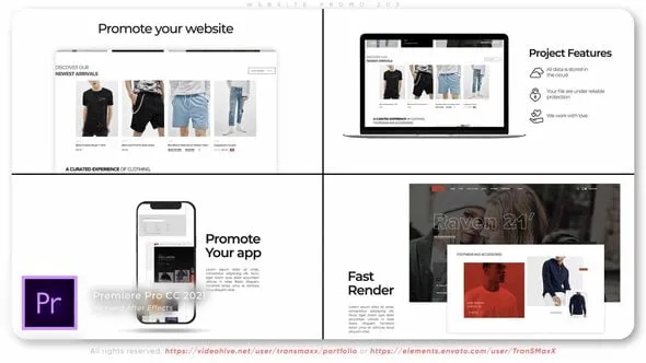 简洁明亮时尚网站用户界面展示推广宣传片PR模板 Website Promo. Z03