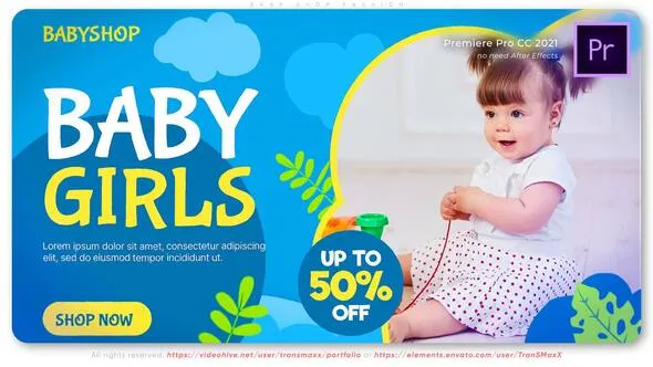 青少年儿童教育商务活动折扣推广宣传片PR模板 Baby Shop Fashion