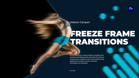酷炫专业的冻结帧过渡元素PR模板 Freeze Frame Transitions