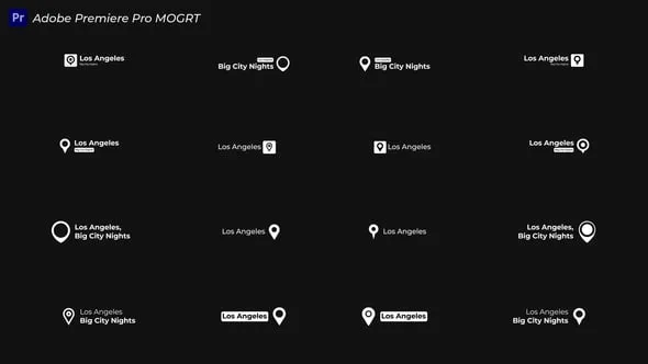地址地图路径标记16个位置指针标题PR模板 Location Pointer Titles 2 MOGRT
