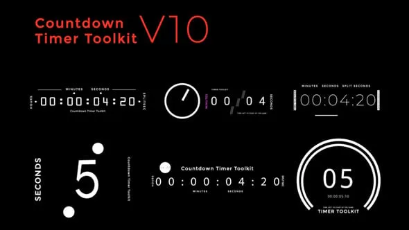 销售倒计时数字计时器工具包PR模板 Countdown Timer Toolkit V10