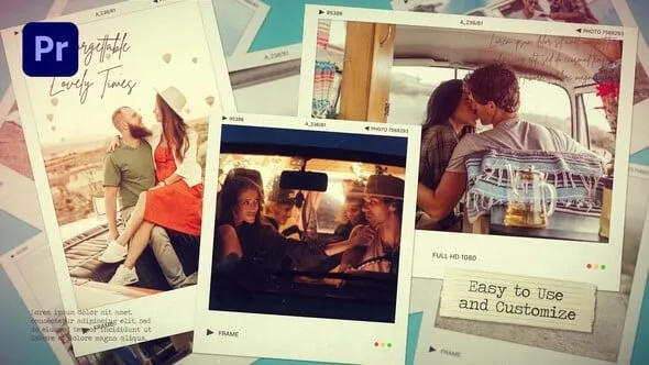 回忆专辑旅行照片相册展示PR模板 Realistic Photo Slideshow Memories Slideshow