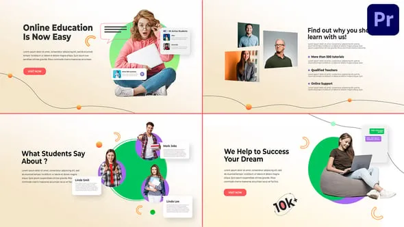 电子学习幻灯片互联网培训视频网络研讨会宣传PR模板工程文件下载 E-learning Slideshow Mogrt