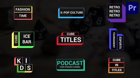 方形风格现代多彩动态文字标题动画设计PR模板工程文件下载 Cube Titles for Premiere Pro