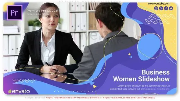 分析公司业务计划战略演示幻灯片宣传视频PR模板工程文件下载 Business Women Slideshow