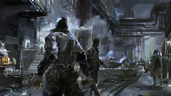 PS中游戏场景概念数字绘画插图视频教程 Cinematic Illustration Digital Painting in Photoshop