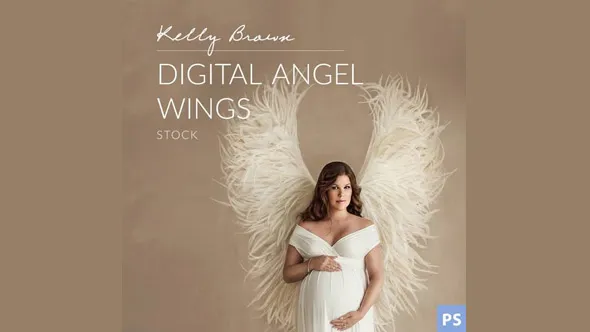 PS孕妇照天使之翼素材合成图像处理视频教程