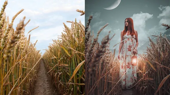 PS室外场景唯美人像素材合成技巧修饰视频教程 Hija de la Luna - Advanced Composite in Photoshop