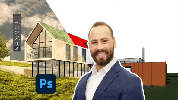 PS建筑图纸渲染绘图制作处理工作流程视频教程