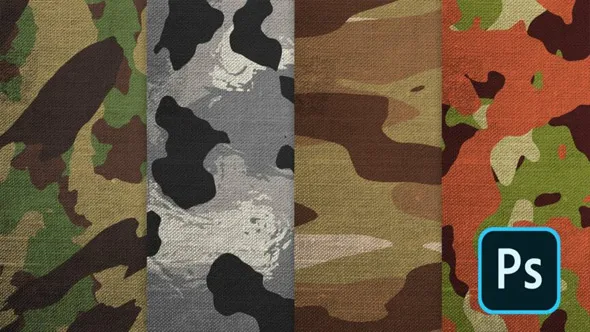 PS创建自定义军事风格迷彩图案工作流程视频教程 How To Create Custom Camouflage Patterns in Photoshop