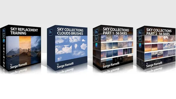 Photoserge –天空替换专业版+14视频教程+112高清天空云彩素材-中文字幕 Serge Ramelli Sky Replacement Pro