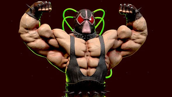 DC超级反派贝恩角色完整制作工作流程视频教程 中文字幕 Zbrush, 3ds Max, Substance 3d Painter, Bane Creation Course