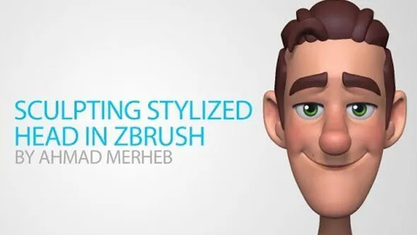 Zbrush角色头像雕刻与重新拓扑技术训练视频教程 Stylized Head Sculpting Tutorial in Zbrush