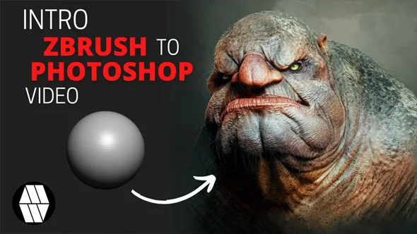 Zbrush巨魔半身像雕刻完整实例制作视频教程 MLW_Creative - ZBRUSH to PHOTOSHOP FULL TUTORIAL