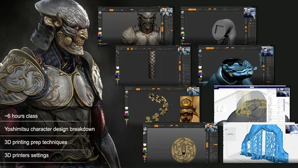 ZBrush死灵战士硬表面建模雕刻3D打印制作视频教程 Statues/Collectibles and 3D Printing Class