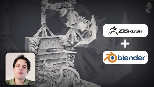 ZBrush于Blender游戏道具3D打印级雕刻工作流视频教程 Sculpting Props for 3D Printing Using zBrush 2020 & Blender