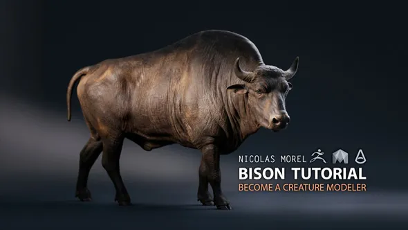 Zbrush与Maya野牛雕刻完整实例制作视频教程 Bison Modeling Tutorial