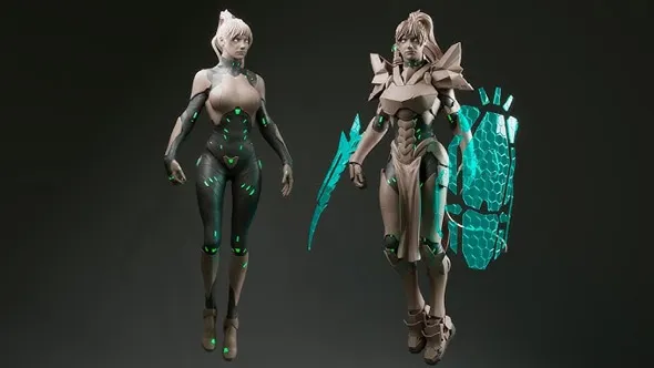 ZBrush与Maya科幻女士兵角色雕刻建模制作视频教程 Sci fi Character Sculpting in Zbrush