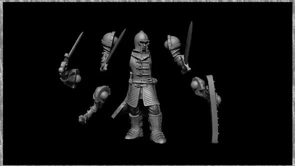 Zbrush模块化雕刻角色3D打印模型视频教程 Keying for modular 3d printable miniatures in zbrush