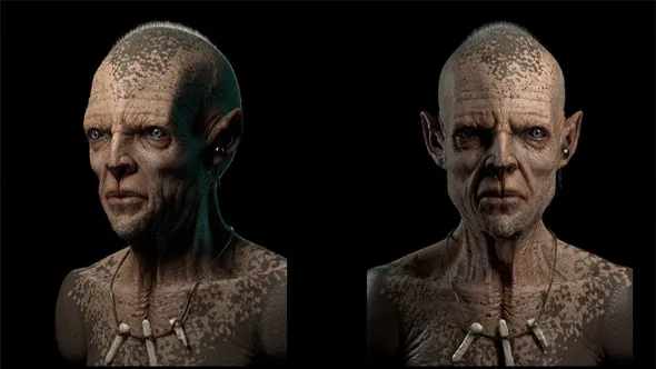 Zbrush逼真人形生物概念设计完整制作流程视频教程 Creating a Realistic Humanoid 3D Character With Babak Bina