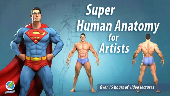 Zbrush超人人体解剖学完整制作流程教程 中英双语 Super Human Anatomy for artists course