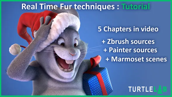 ZBrush与Maya Substance逼真角色毛皮制作视频教程 Turtle LAB – Real Time Fur Techniques : Tutorial