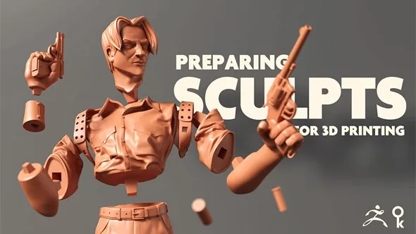 Zbrush人物角色雕刻手办3D打印技术训练视频教程 Preparing sculpts for 3d printing
