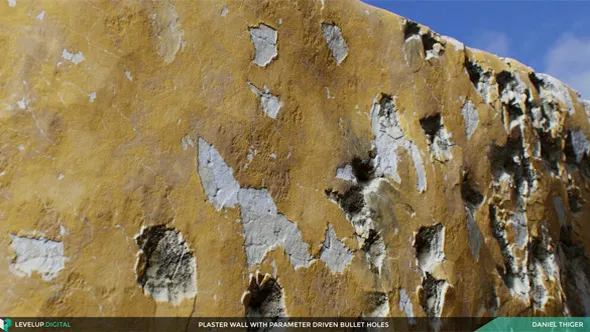 Substance Designer有孔石膏墙壁材质制作训练教程 Plaster Wall with Parameter-driven Bullet Holes | Daniel Thiger