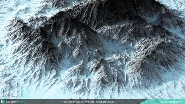 Substance Designer逼真山峦地形实例制作视频教程 Bohdan Bilous - Terrain Erosion in Substance Designer