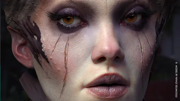 Substance Painter角色脸部纹理贴图制作大师级教程 Character Face Texturing in Substance Painter Final Product