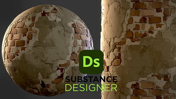Substance Designer旧砖块老砖头纹理制作视频课程 Stylized Old Bricks – Substance 3D Designer