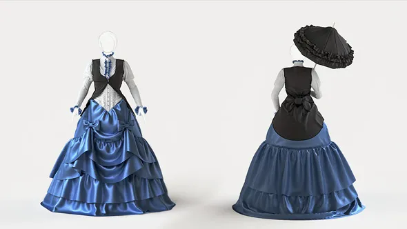 Marvelous Designer维多利亚风格服饰服装礼服制作视频教程 Creating a Victorian Style Gown with Marvelous Designer