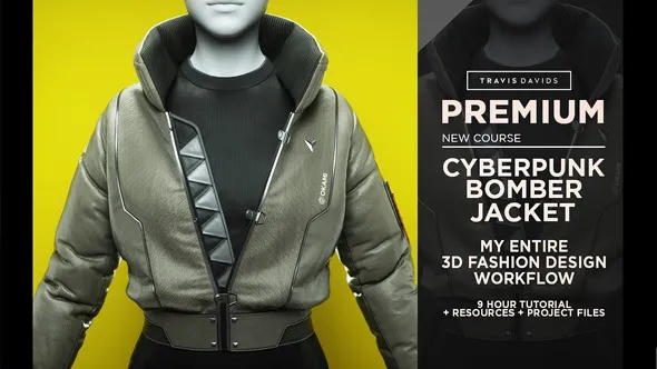 Marvelous Designer时尚夹克服装设计大师级实例制作视频教程 Cyberpunk Bomber Jacket - 3D Fashion Design Course