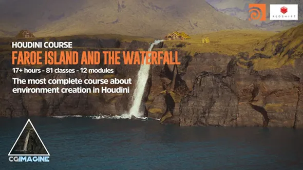 Houdini逼真小岛完整环境实例制作流程视频教程 The Faroe Islands in Houdini tutorial