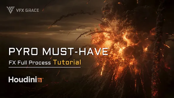 Houdini火山喷发Pyro模拟特效实例制作大师级视频教程 Houdini Tutorial | Volcanic Eruption | Pyro FX