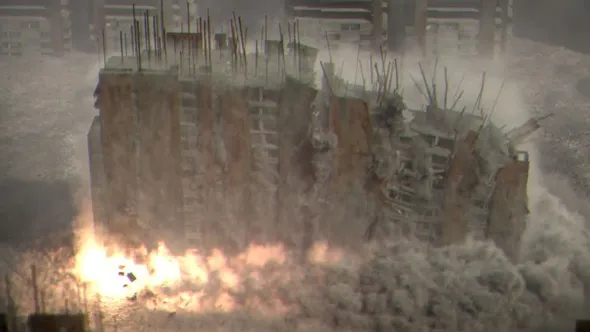 Houdini建筑拆除破坏全场景特效实例制作视频教程 Controlled Building Demolition FX in Houdini With Timucin Ozger