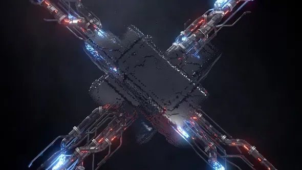 Houdini与Nuke科幻机械Logo演绎动画特效视频教程 Sci-fi Growth – Houdini / Nuke