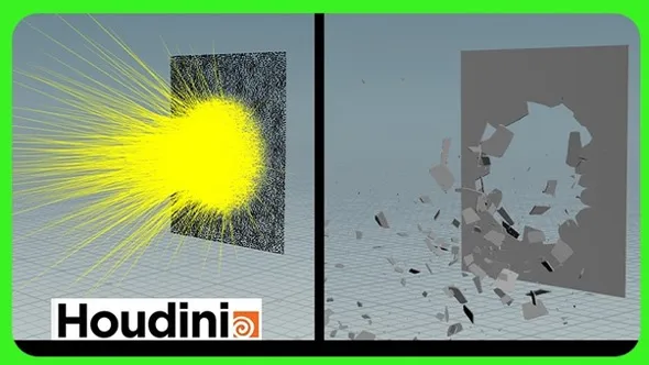 Houdini玻璃裂纹破碎RBD模拟视效制作视频教程 Houdini: Rbd Fracture Glass Project