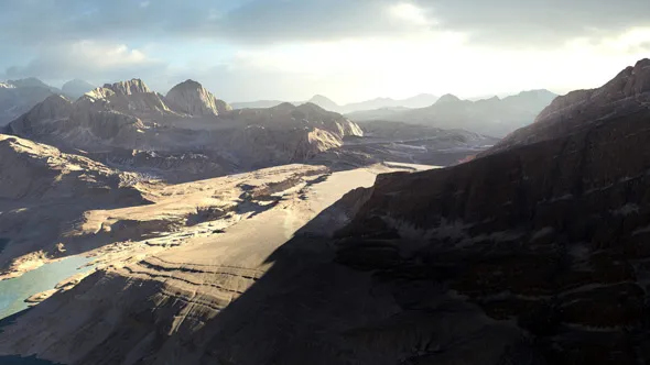 Houdini与Gaea红海山脉西奈古沙漠自然环境制作视频教程 Building Natural Environments using Gaea & Houdini