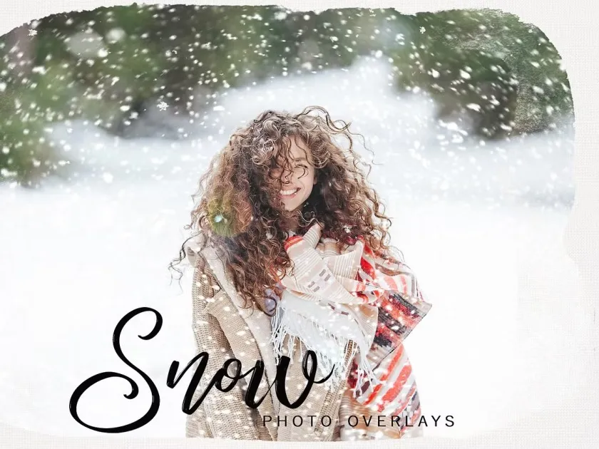 50组冬季雪花高清叠加合成素材 50 Snow Photo Overlays