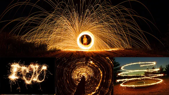 161张高清光绘焰火叠加合成前景素材