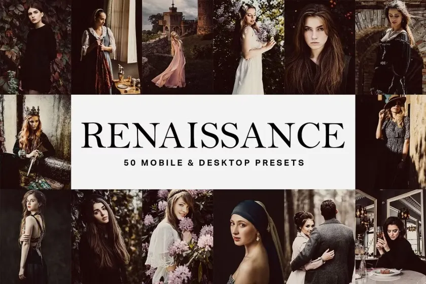 50个文艺复兴时期油画风格Renaissance Lightroom预设和LUT调色预设 50 Renaissance Lightroom Presets and LUTs