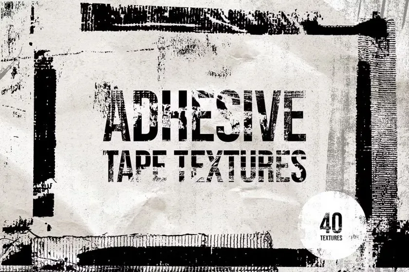40张使用过的透明包装胶带残留纹理合成图片素材 Adhesive Tape Textures – TIFF & PNG